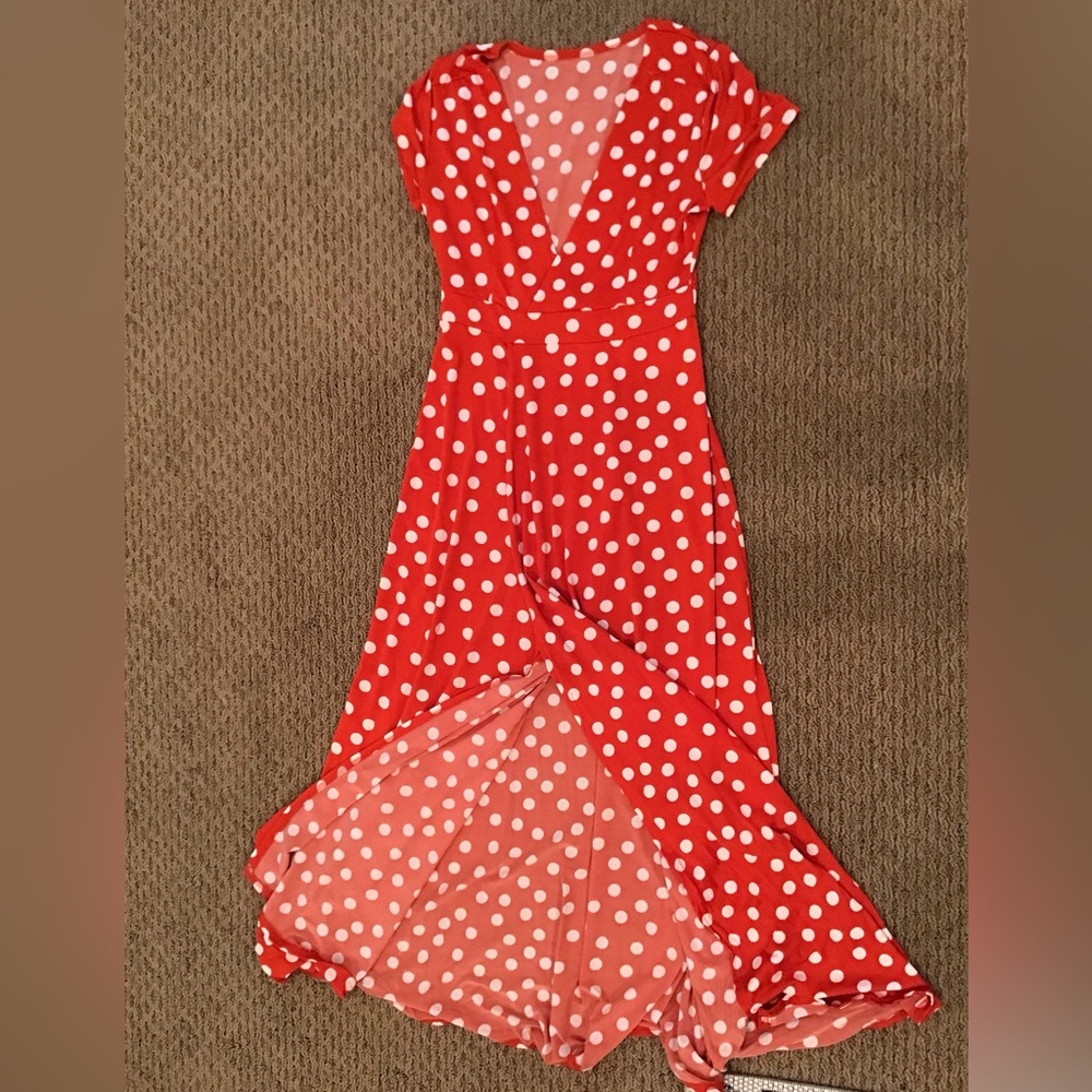 Shein Red dress with Polka dots